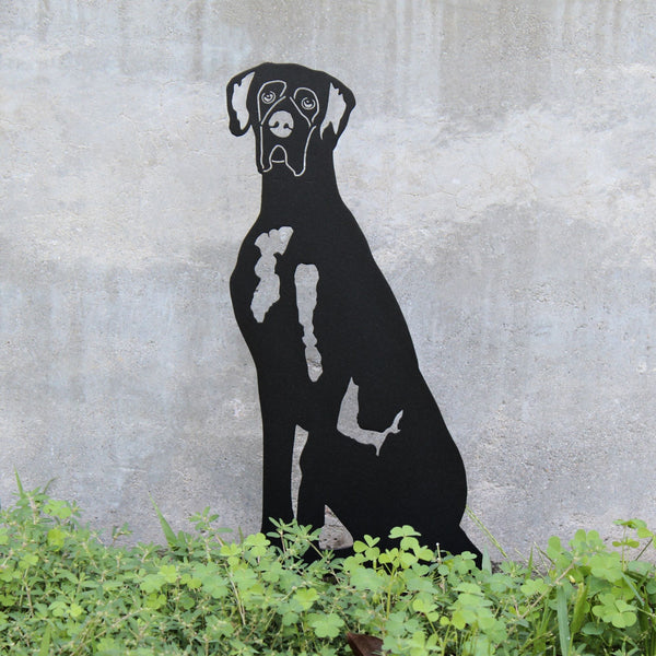 Great Dane Corten steel dog silhouette, matte black finish – My Metal Rescue