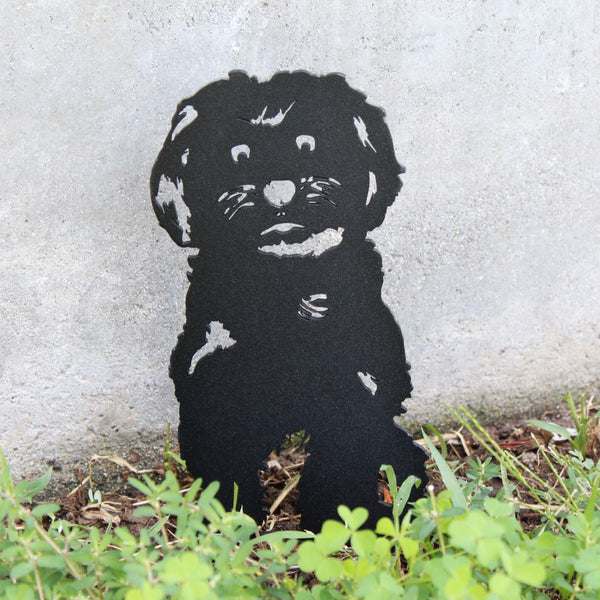 Havanese Corten steel dog silhouette, matte black finish – My Metal Rescue