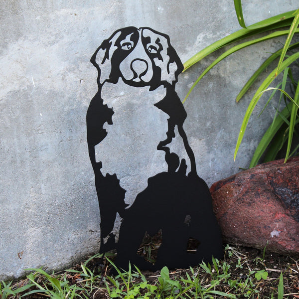 Swiss Mountain Dog Corten steel dog silhouette, matte black finish – My Metal Rescue