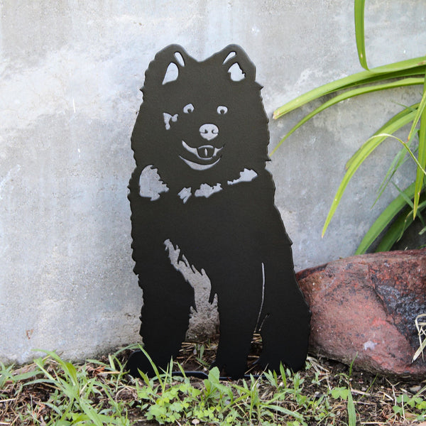 Samoyed Corten steel dog silhouette, matte black finish – My Metal Rescue