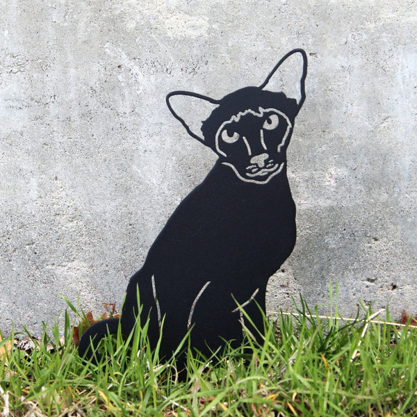 Siamese Corten steel dog silhouette, matte black finish – My Metal Rescue