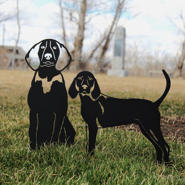 American English Coonhound Corten steel dog silhouette, matte black finish – My Metal Rescue