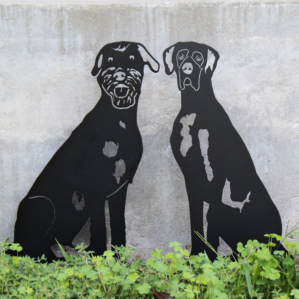 Great Dane Corten steel dog silhouette, matte black finish – My Metal Rescue