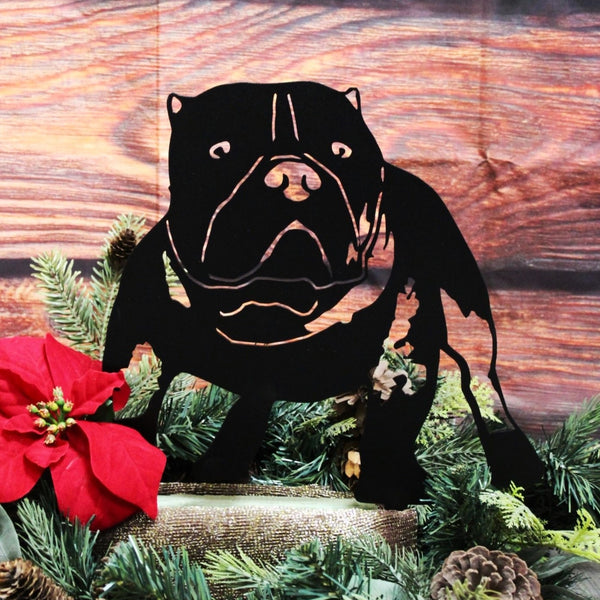 American Bully Corten steel dog silhouette, matte black finish – My Metal Rescue