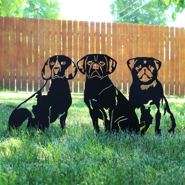 Beagle Corten steel dog silhouette, matte black finish – My Metal Rescue