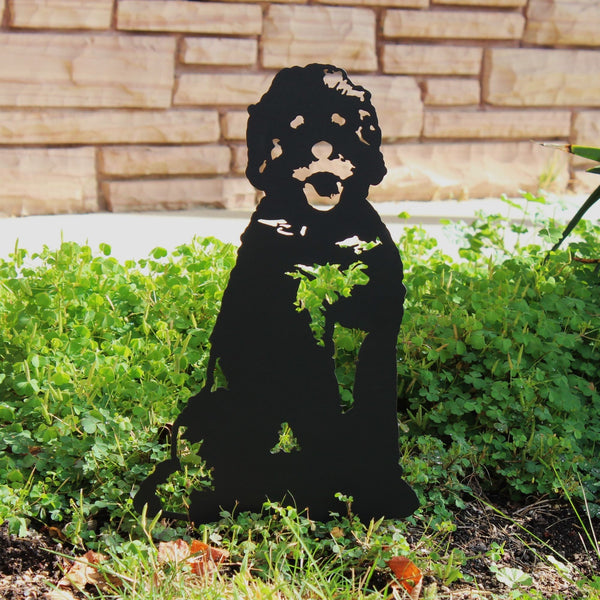 Doodle Corten steel dog silhouette, matte black finish – My Metal Rescue