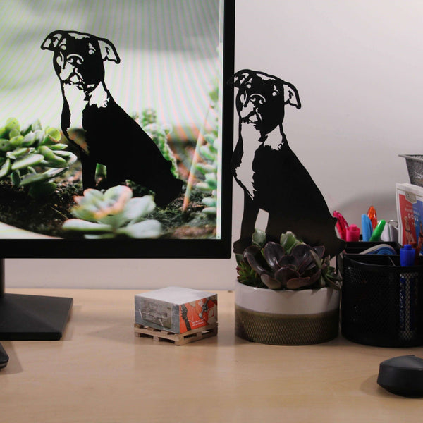 American Pit Bull Terrier Corten steel dog silhouette, matte black finish – My Metal Rescue