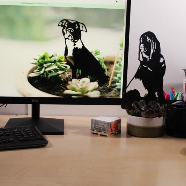 Bloodhound Corten steel dog silhouette, matte black finish – My Metal Rescue
