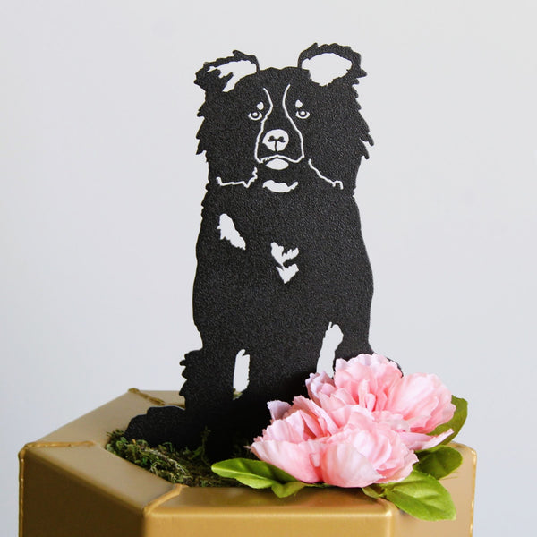 Border Collie Corten steel dog silhouette, matte black finish – My Metal Rescue