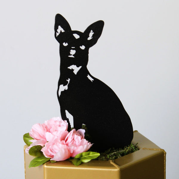 Chihuahua Corten steel dog silhouette, matte black finish – My Metal Rescue