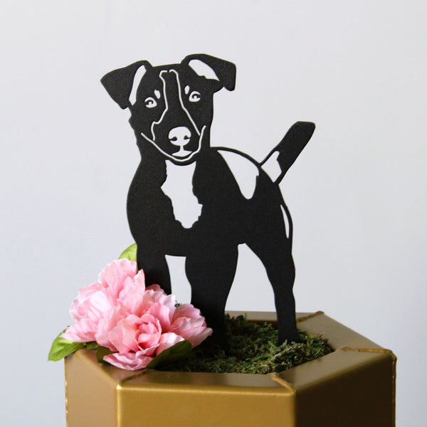 Jack Russell Terrier Corten steel dog silhouette, matte black finish – My Metal Rescue