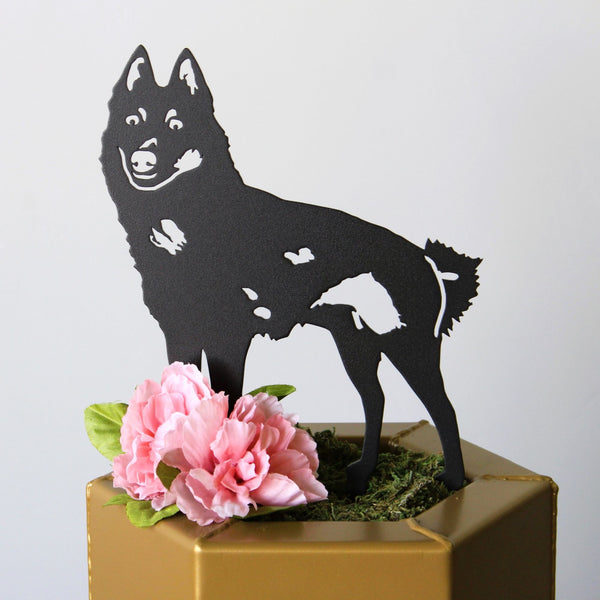 Schipperke Corten steel dog silhouette, matte black finish – My Metal Rescue