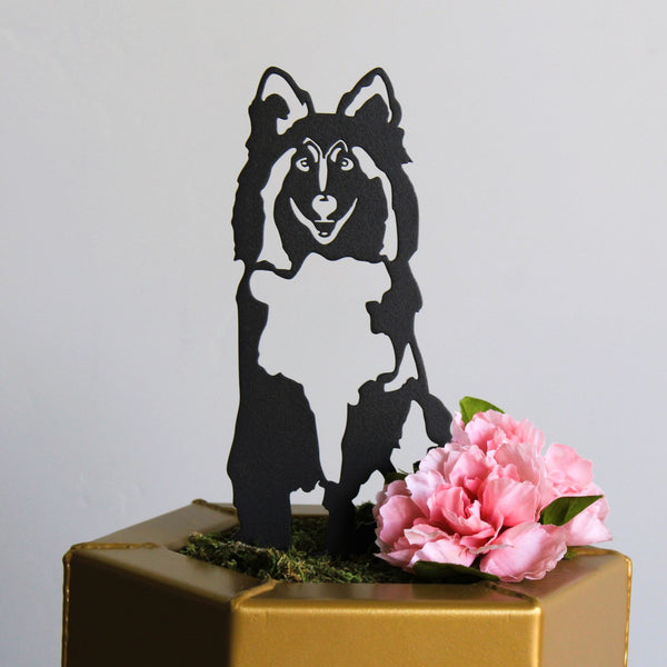 Rough Collie Corten steel dog silhouette, matte black finish – My Metal Rescue