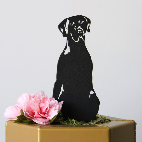 Weimaraner Corten steel dog silhouette, matte black finish – My Metal Rescue