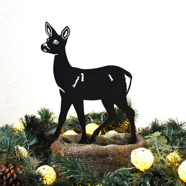 Deer Doe Corten steel dog silhouette, matte black finish – My Metal Rescue