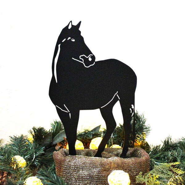 Horse Corten steel dog silhouette, matte black finish – My Metal Rescue