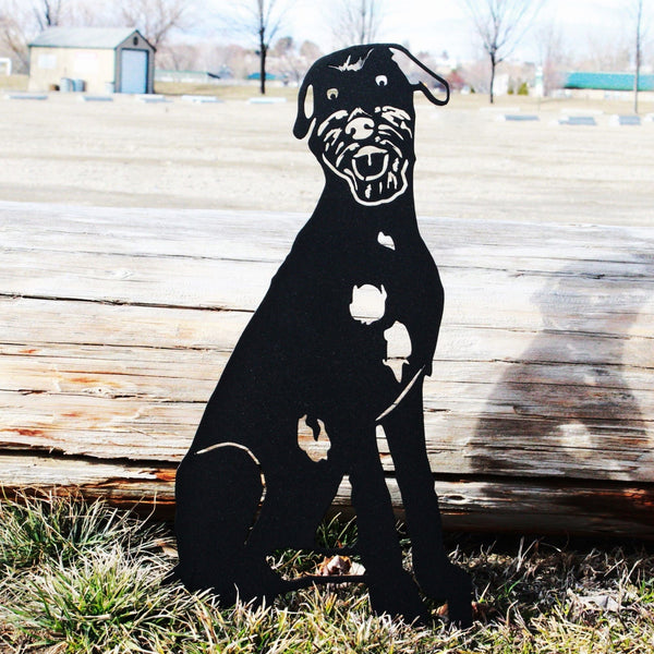 Irish Wolfhound Corten steel dog silhouette, matte black finish – My Metal Rescue
