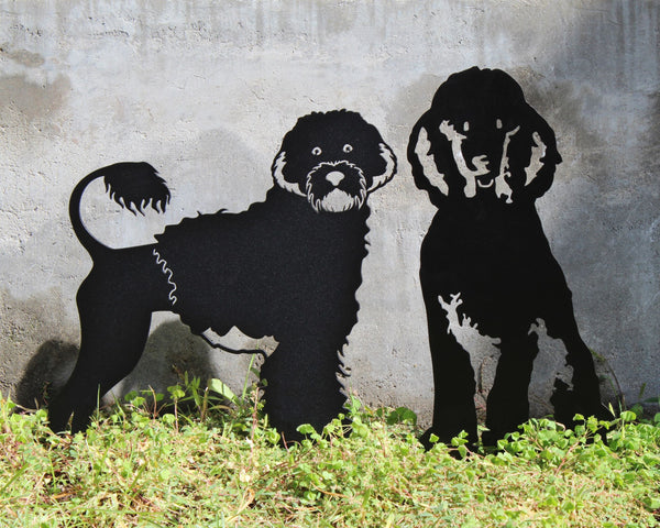 Poodle Corten steel dog silhouette, matte black finish – My Metal Rescue
