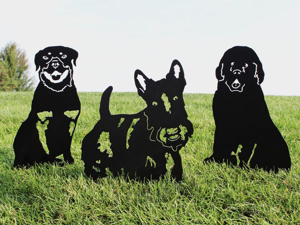 Rottweiler Corten steel dog silhouette, matte black finish – My Metal Rescue