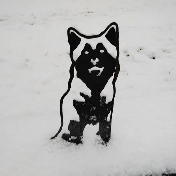 Siberian Husky Corten steel dog silhouette, matte black finish – My Metal Rescue