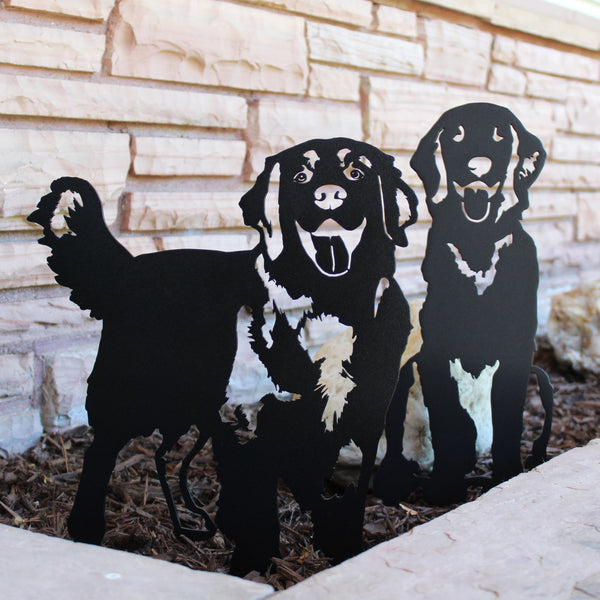 Golden Retriever Standing Corten steel dog silhouette, matte black finish – My Metal Rescue