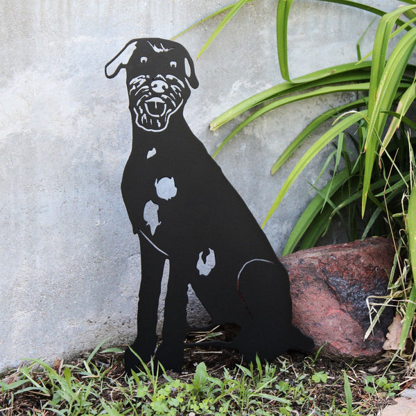 Irish Wolfhound Corten steel dog silhouette, matte black finish – My Metal Rescue