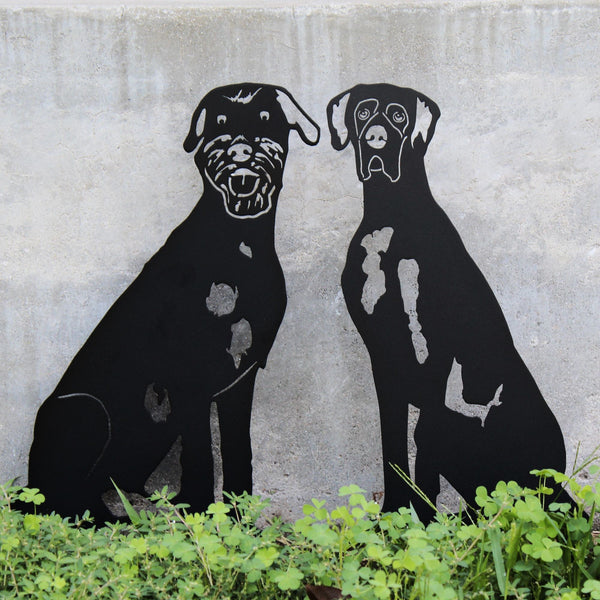 Irish Wolfhound Corten steel dog silhouette, matte black finish – My Metal Rescue