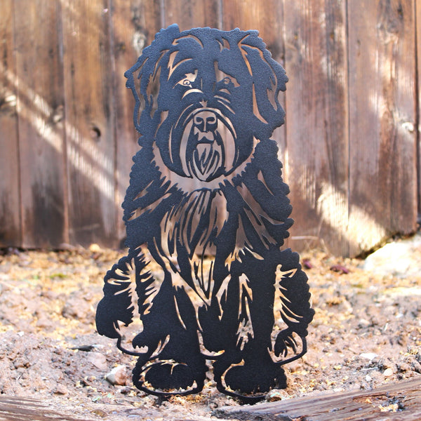 Soft Coated Wheaten Terrier Corten steel dog silhouette, matte black finish – My Metal Rescue