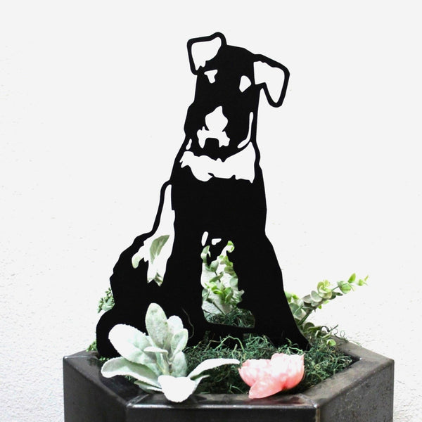 Airedale Terrier Corten steel dog silhouette, matte black finish – My Metal Rescue