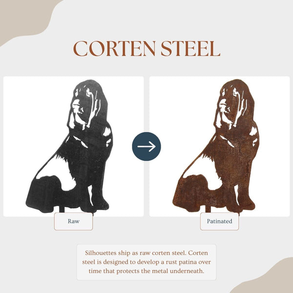 Bloodhound Corten steel dog silhouette – My Metal Rescue