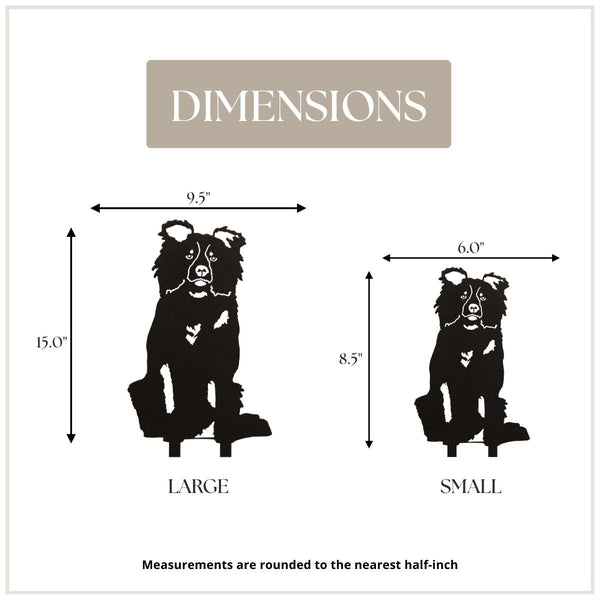 Border Collie Corten steel dog silhouette, matte black finish – My Metal Rescue