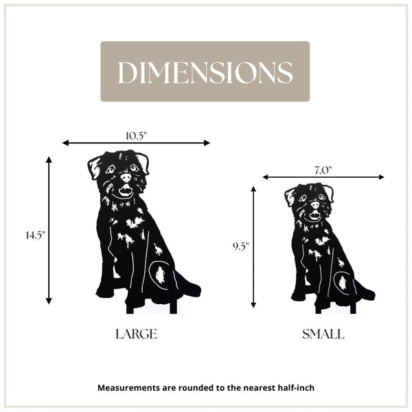Border Terrier Corten steel dog silhouette, matte black finish – My Metal Rescue