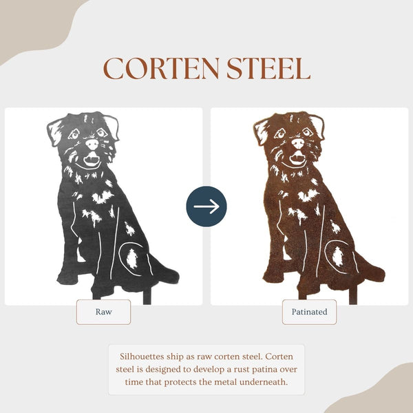 Border Terrier Corten steel dog silhouette – My Metal Rescue