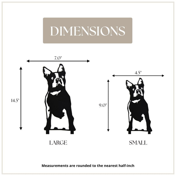 Boston Terrier Corten steel dog silhouette, matte black finish – My Metal Rescue