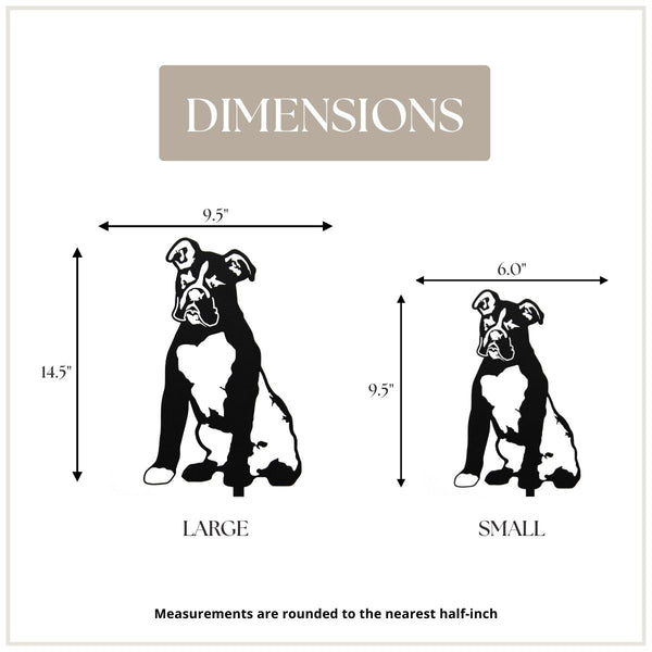 Boxer Corten steel dog silhouette, matte black finish – My Metal Rescue