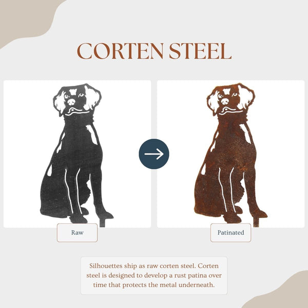 Brittany Spaniel Corten steel dog silhouette – My Metal Rescue