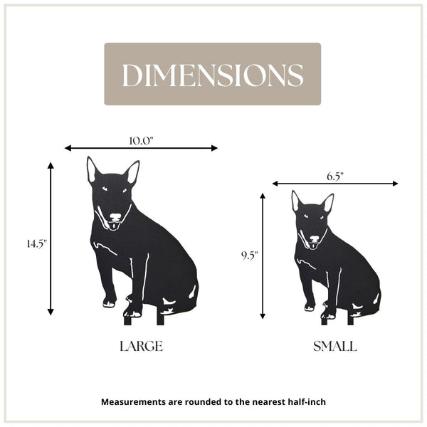 Bull Terrier Corten steel dog silhouette, matte black finish – My Metal Rescue