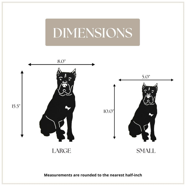 Cane Corso Corten steel dog silhouette, matte black finish – My Metal Rescue
