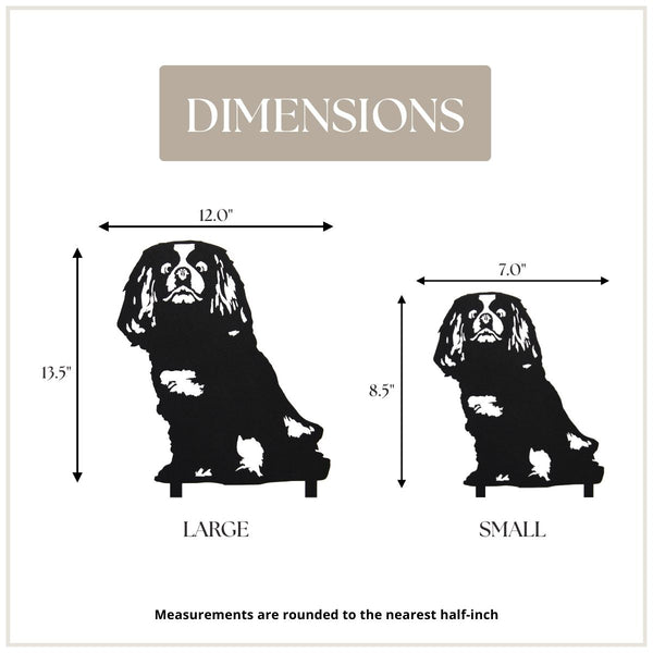 Cavalier King Charles Spaniel Corten steel dog silhouette, matte black finish – My Metal Rescue