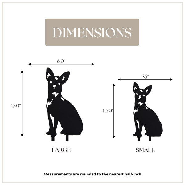 Chihuahua Corten steel dog silhouette, matte black finish – My Metal Rescue