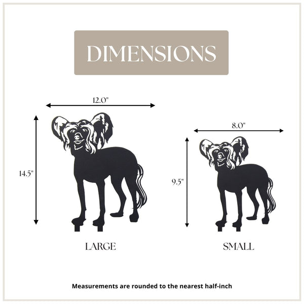 Chinese Crested Corten steel dog silhouette, matte black finish – My Metal Rescue