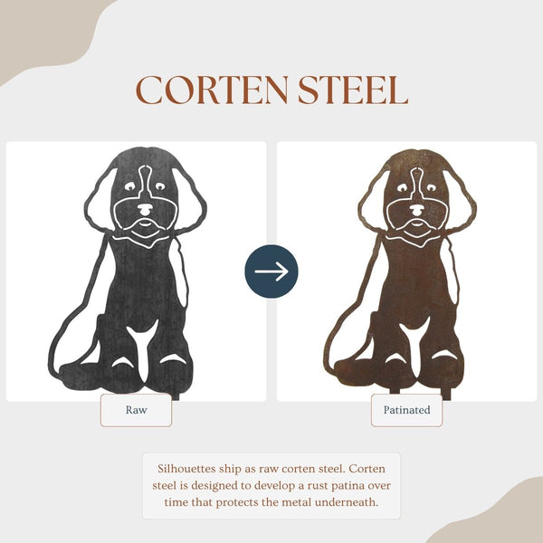Cavapoo Corten steel dog silhouette – My Metal Rescue