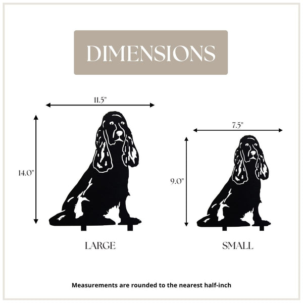 Springer Spaniel Corten steel dog silhouette, matte black finish – My Metal Rescue