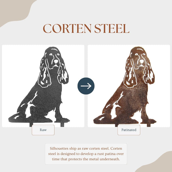 Springer Spaniel Corten steel dog silhouette – My Metal Rescue