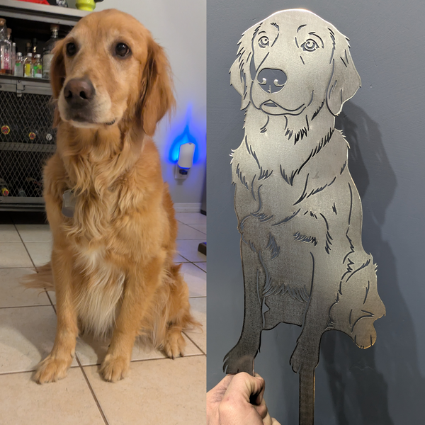 Example custom pet silhouette cut from Corten steel – My Metal Rescue