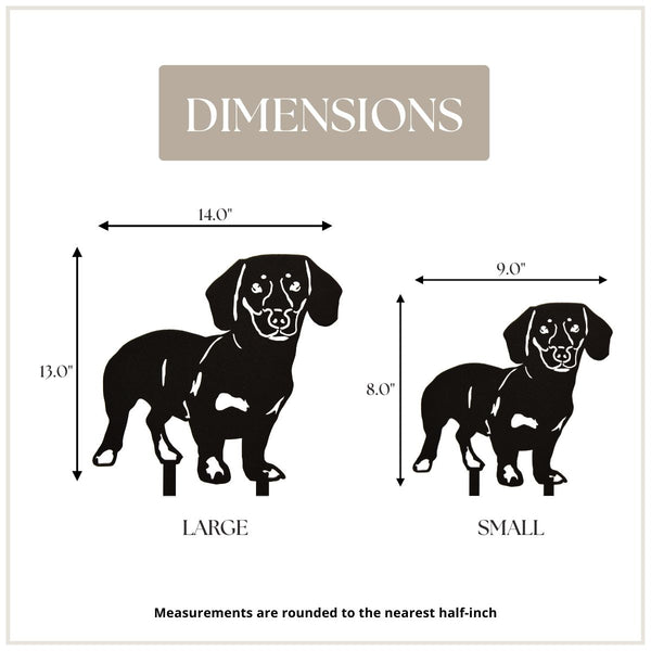 Dachshund Shorthaired Corten steel dog silhouette, matte black finish – My Metal Rescue