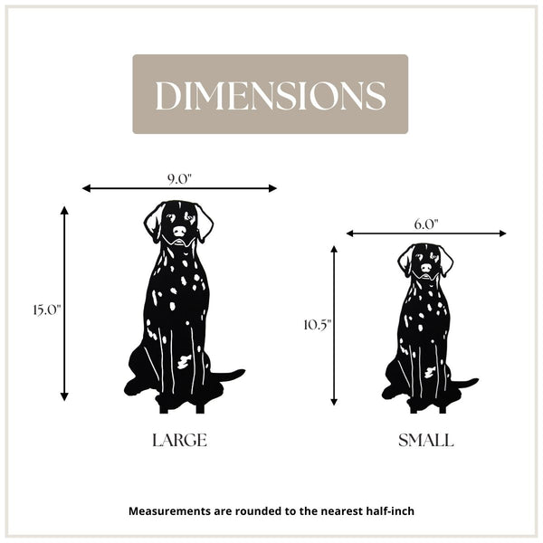 Dalmatian Corten steel dog silhouette, matte black finish – My Metal Rescue