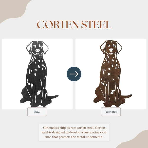 Dalmatian Corten steel dog silhouette – My Metal Rescue