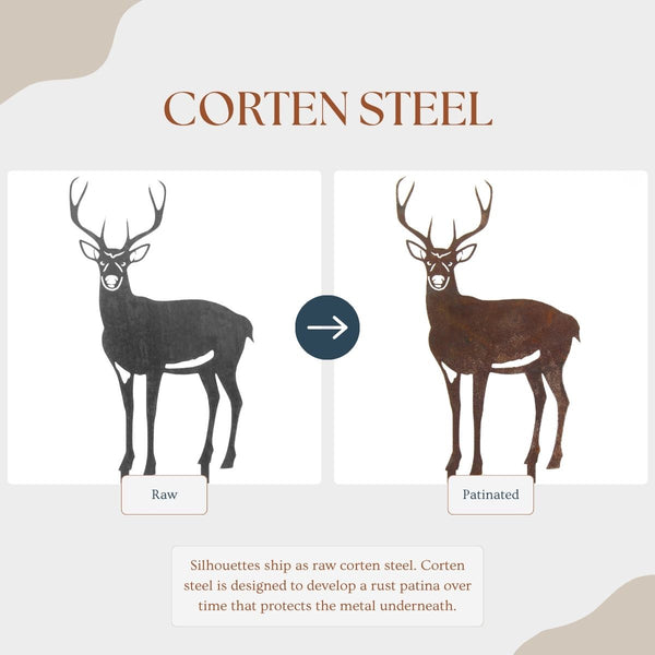 Deer Buck Corten steel dog silhouette – My Metal Rescue