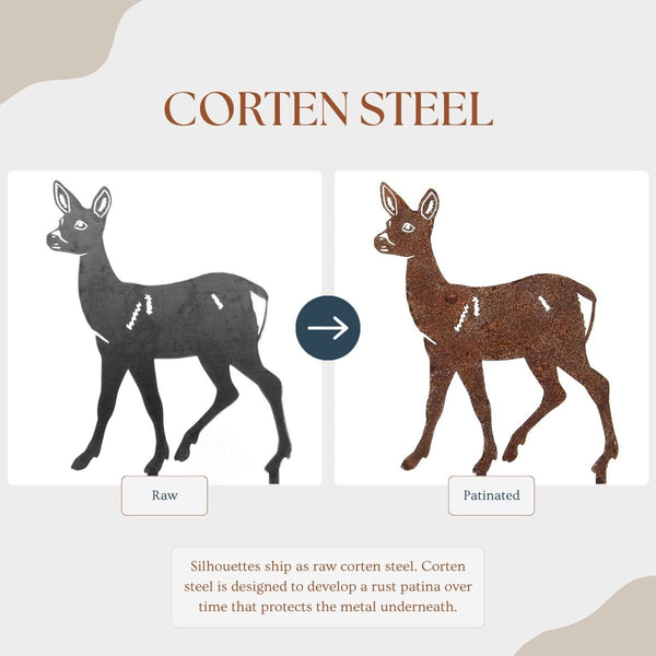 Deer Doe Corten steel dog silhouette – My Metal Rescue